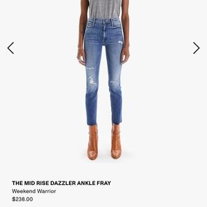 MOTHER The Mid Rise Dazzler Ankle Fray / Weekend Warrior